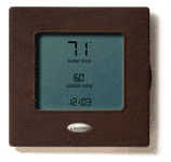 WiFi Thermostat with Brown Leather Frame